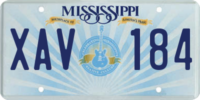 MS license plate XAV184