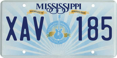 MS license plate XAV185