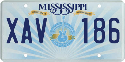 MS license plate XAV186
