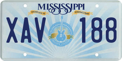 MS license plate XAV188