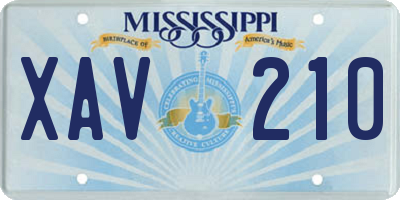 MS license plate XAV210