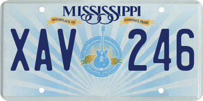 MS license plate XAV246
