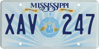 MS license plate XAV247