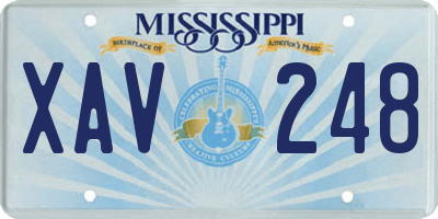 MS license plate XAV248