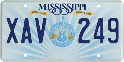MS license plate XAV249
