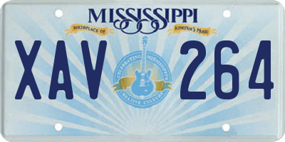 MS license plate XAV264