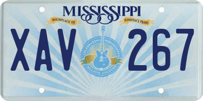 MS license plate XAV267