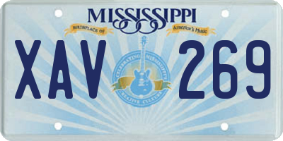 MS license plate XAV269