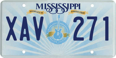 MS license plate XAV271