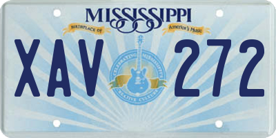 MS license plate XAV272