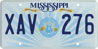 MS license plate XAV276