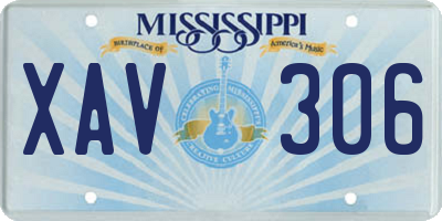MS license plate XAV306