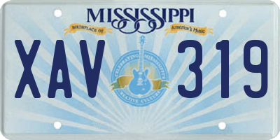MS license plate XAV319