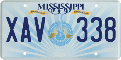 MS license plate XAV338