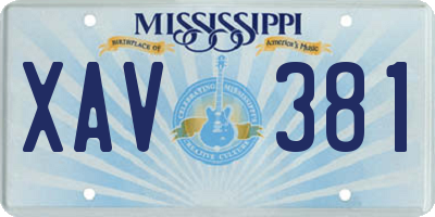 MS license plate XAV381