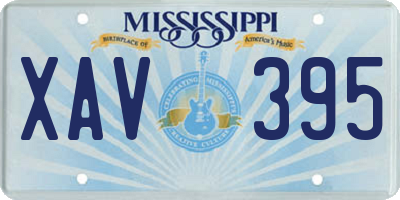 MS license plate XAV395