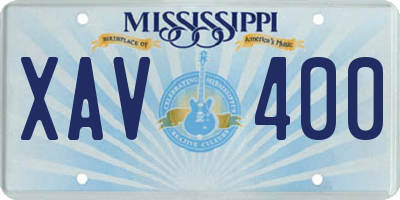 MS license plate XAV400