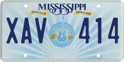 MS license plate XAV414