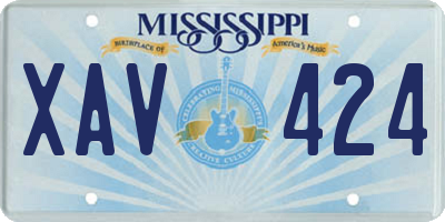 MS license plate XAV424