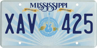 MS license plate XAV425