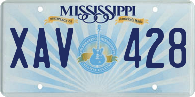 MS license plate XAV428