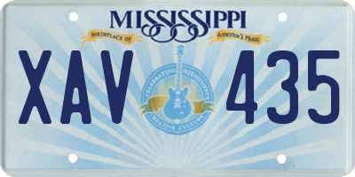 MS license plate XAV435