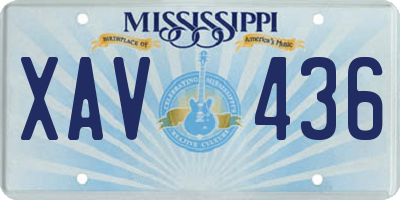MS license plate XAV436