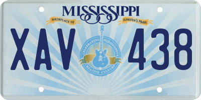MS license plate XAV438