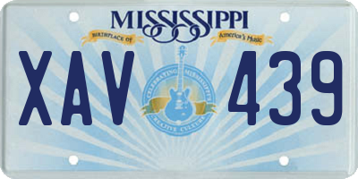 MS license plate XAV439