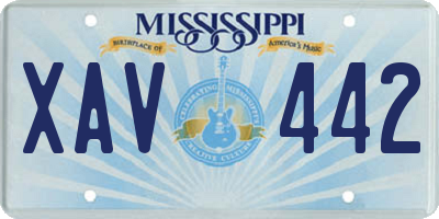 MS license plate XAV442