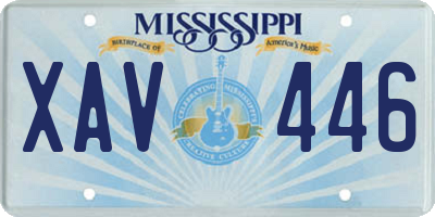 MS license plate XAV446