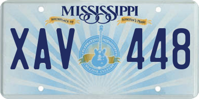 MS license plate XAV448