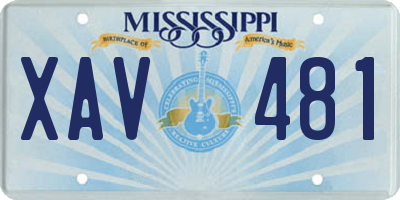 MS license plate XAV481