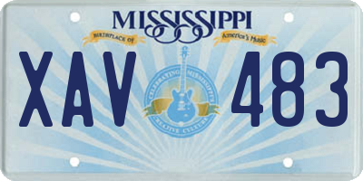 MS license plate XAV483