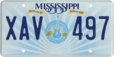 MS license plate XAV497