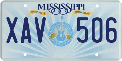 MS license plate XAV506