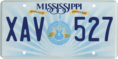 MS license plate XAV527