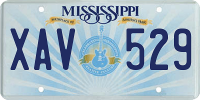 MS license plate XAV529