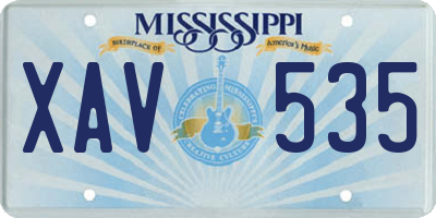 MS license plate XAV535