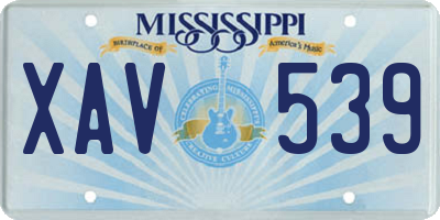 MS license plate XAV539