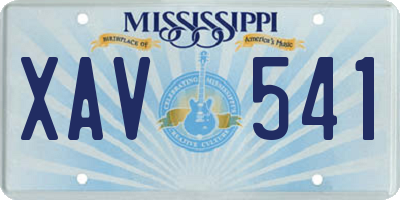 MS license plate XAV541