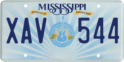 MS license plate XAV544