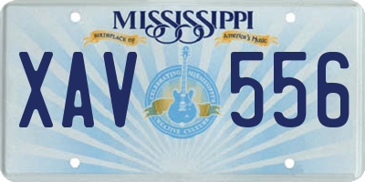 MS license plate XAV556