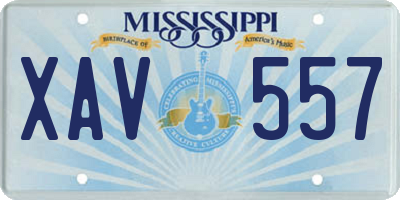 MS license plate XAV557