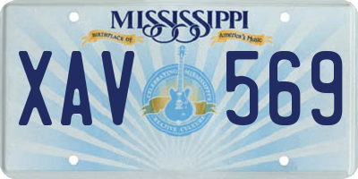 MS license plate XAV569