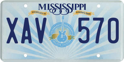 MS license plate XAV570