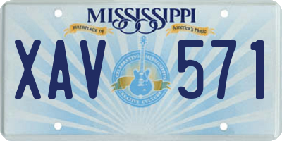 MS license plate XAV571