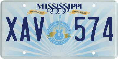 MS license plate XAV574