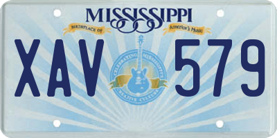 MS license plate XAV579