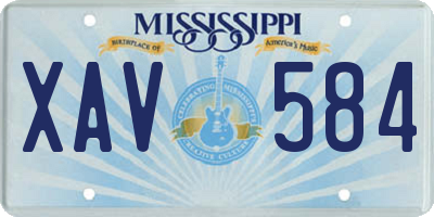 MS license plate XAV584